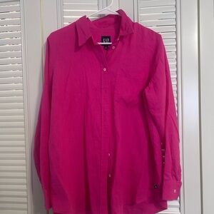 GAP Men's Bright Pink Casual Shirt